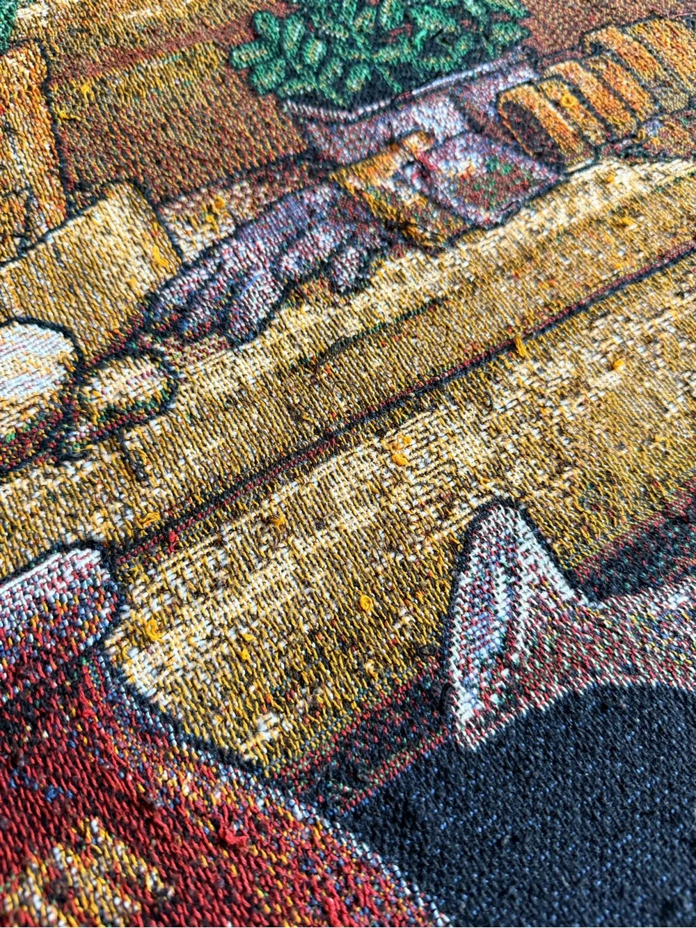 Garden Scene Tapestry Throw Blanket - Multicolor